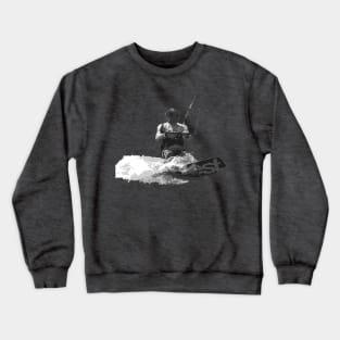 Kitesurfer Surfing The Wave Artistic Illustration Crewneck Sweatshirt